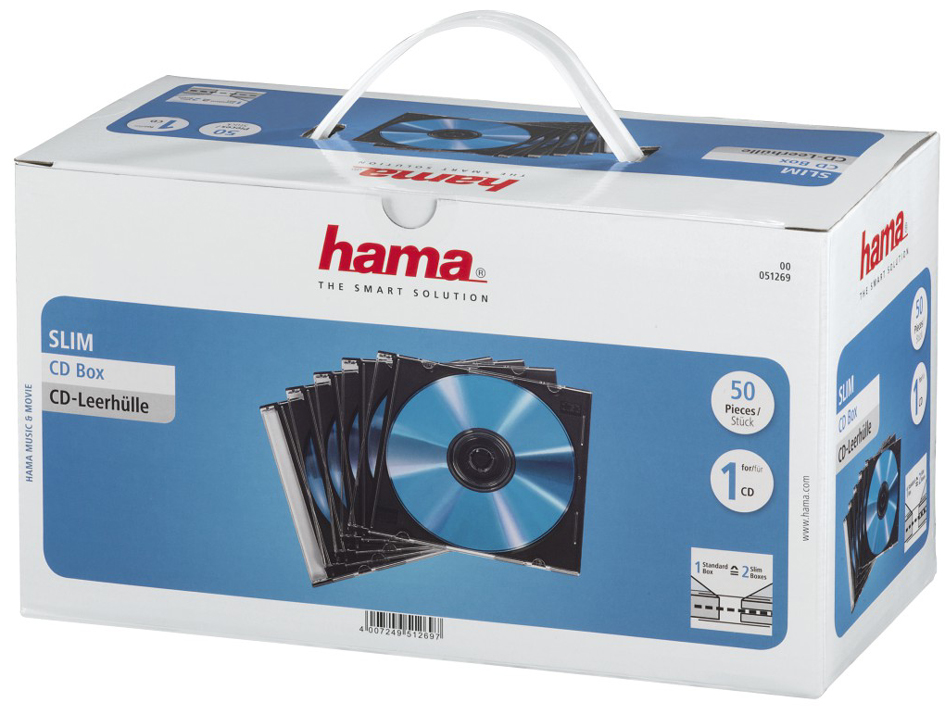 hama CD-Leerhülle , Slim, , Slim Case, Kunststoffbox von Hama