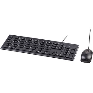 hama Cortino kabelgebunden Tastatur-Maus-Set kabelgebunden schwarz von Hama