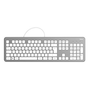 hama KC-700 Tastatur kabelgebunden silber, weiß von Hama