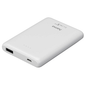 hama SLIM 5HD Powerbank 5.000 mAh weiß von Hama