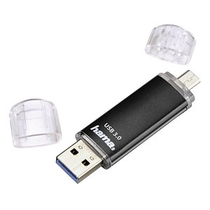 hama USB-Stick Laeta Twin schwarz 128 GB von Hama