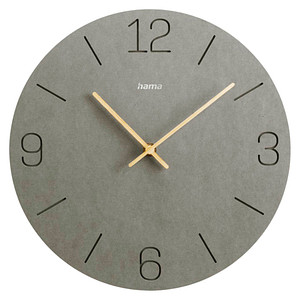 hama Wanduhr Kreta grau Mitteldichte Holzfaserplatte (MDF), Ø 30,0 cm von Hama