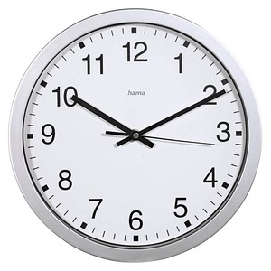 hama Wanduhr Mallorca weiß silber Kunststoff, Ø 30,0 cm hama Wanduhr Mallorca weiß silber Kunststoff, Ø 30,0 cm von Hama