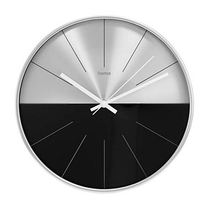 hama Wanduhr Sizilien silber/schwarz silber Kunststoff, Ø 30,0 cm hama Wanduhr Sizilien silber/schwarz silber Kunststoff, Ø 30,0 cm von Hama