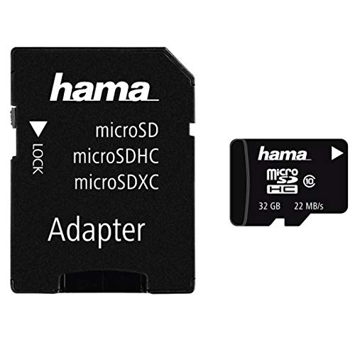 microSDHC 32GB Class 10 22MB/s + Adapter/Mobile, Schmale Verpackung von Hama