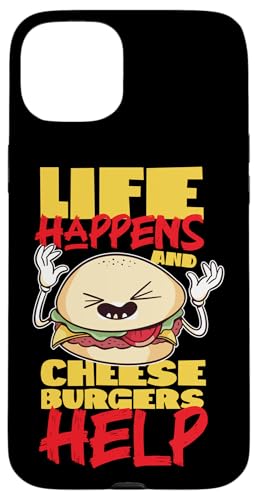 Das Leben passiert und Cheeseburger helfen Hülle für iPhone 15 Plus Das Leben passiert und Cheeseburger helfen Hülle für iPhone 15 Plus von Hamburger And Cheeseburger Fast Food Designs