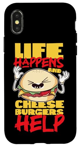 Das Leben passiert und Cheeseburger helfen Hülle für iPhone X/XS Das Leben passiert und Cheeseburger helfen Hülle für iPhone X/XS von Hamburger And Cheeseburger Fast Food Designs