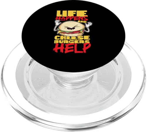 Das Leben passiert und Cheeseburger helfen PopSockets PopGrip für MagSafe Das Leben passiert und Cheeseburger helfen PopSockets PopGrip für MagSafe von Hamburger And Cheeseburger Fast Food Designs