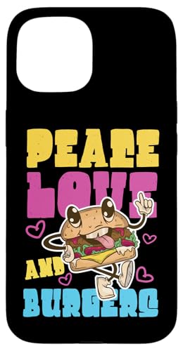 Frieden, Liebe und Burger Lustiger Cheeseburger Hülle für iPhone 15 Frieden, Liebe und Burger Lustiger Cheeseburger Hülle für iPhone 15 von Hamburger And Cheeseburger Fast Food Designs