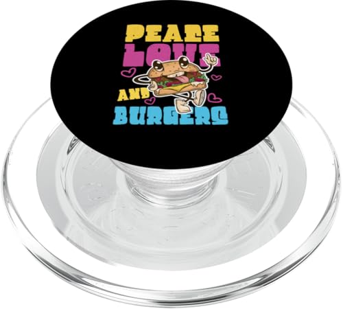 Frieden, Liebe und Burger Lustiger Cheeseburger PopSockets PopGrip für MagSafe Frieden, Liebe und Burger Lustiger Cheeseburger PopSockets PopGrip für MagSafe von Hamburger And Cheeseburger Fast Food Designs