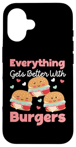 Mit Burgern wird alles besser Hülle für iPhone 16 Mit Burgern wird alles besser Hülle für iPhone 16 von Hamburger And Cheeseburger Fast Food Designs