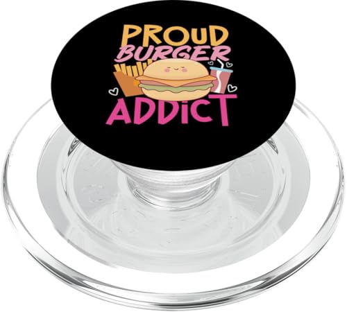 Stolzer Burger Addict Cheeseburger mit Pommes Frites PopSockets PopGrip für MagSafe von Hamburger And Cheeseburger Fast Food Designs