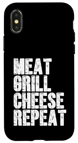 Fleisch, Grill, Käse, Repeat Funny BBQ Hamburger Day Hülle für iPhone X/XS Fleisch, Grill, Käse, Repeat Funny BBQ Hamburger Day Hülle für iPhone X/XS von Hamburger Apparel & Accessories
