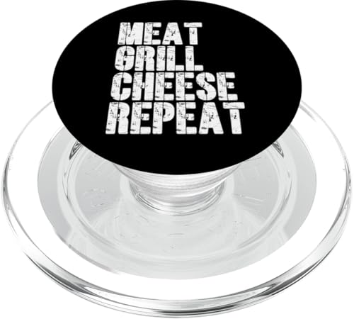 Fleisch, Grill, Käse, Repeat Funny BBQ Hamburger Day PopSockets PopGrip für MagSafe von Hamburger Apparel & Accessories