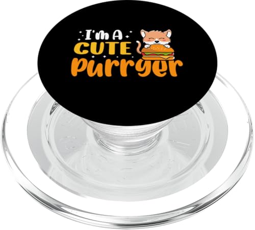 Ich bin eine süße Purrger-Katze und ein Cheeseburger PopSockets PopGrip für MagSafe Ich bin eine süße Purrger-Katze und ein Cheeseburger PopSockets PopGrip für MagSafe von Hamburger Fast Food And Barbecue Designs