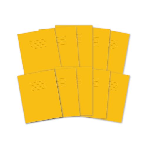 Hamelin Schulhefte A5, 48 Seiten, gelb, 10 Stück für die Schule, 8 mm liniert und Rand (9 x 7) von Hamelin
