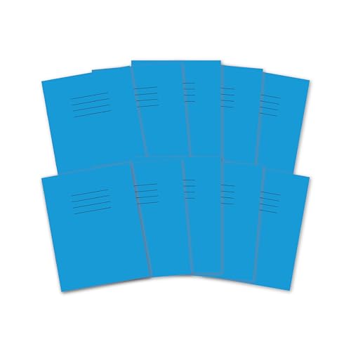 Hamelin Schulhefte A5, 48 Seiten, hellblau, 10 Stück, für die Schule, 8 mm liniert und Rand (9 x 7) von Hamelin