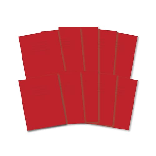 Hamelin Schulhefte A5, 48 Seiten, rot, 10 Stück, für die Schule, 8 mm liniert und Rand (9 x 7) von Hamelin