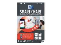 Oxford SmartChart - Flip over Papier - klebegebunden - 650 x 980 mm - 20 Blatt - weiß - blanko - 6 Löcher von Hamelin