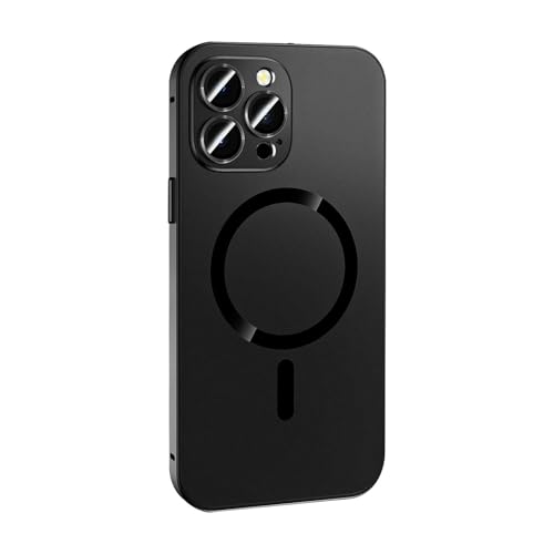 Magnetische Metall Hülle Kompatibel mit iPhone, Magnetische Aufladung Aluminium Metall Bumper Matt Case Cover, 360 Grad Vollschutz Hülle für iPhone 14/13/12 Pro Max Schwarz (Schwarz, für iPhone 14 pro Magnetische Metall Hülle Kompatibel mit iPhone, Magnetische Aufladung Aluminium Metall Bumper Matt Case Cover, 360 Grad Vollschutz Hülle für iPhone 14/13/12 Pro Max Schwarz (Schwarz, für iPhone 14 pro von Hamender