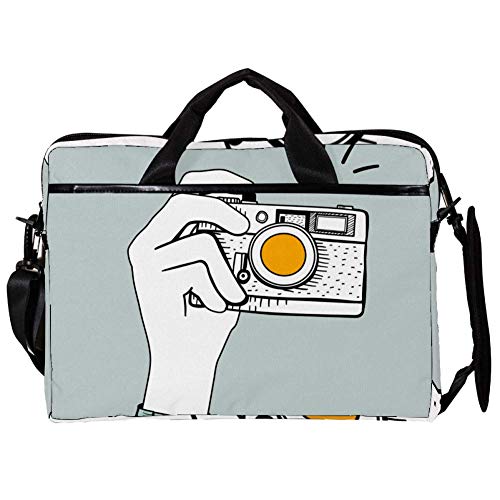 Fotoapparat Laptop Tasche Umhängetasche Handtasche Leinwand 15-15.4 Zoll Computer Tasche für Business/Arbeit/Schule/Reisen 38x28cm von Haminaya