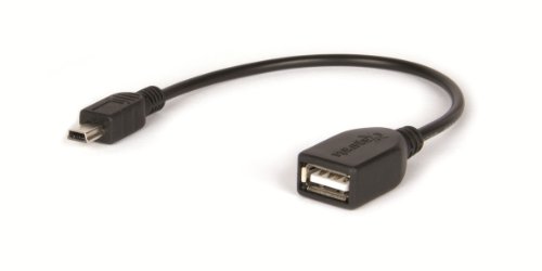 HAMLET 0,15 m USB 2.0 – Mini-USB 2.0 A F/M Mini USB USB-A-Schwarz – Kabel Interface/Gender Adapter (Mini USB A, USB A, männlich/weiblich, schwarz) von Hamlet