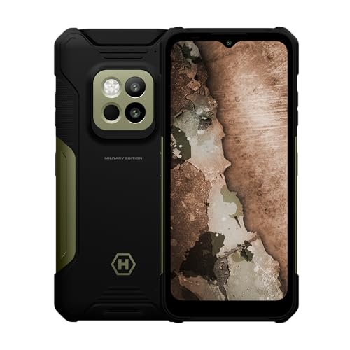 Hammer Construction 2 5G Military Edition Ultra-Robustes Smartphone IP69, 50m Laser Lineal, 6+8GB RAM, Android 14, 50mpx Kamera mit Nachtsichtmodus, 6500mAh Akku mit Powerbank Funktion, NFC, 120Hz von Hammer H