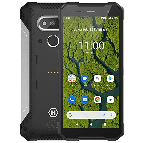 Hammer H Explorer Plus Eco, 5,7" HD+ IPS-Display, 4 GB RAM / 64 GB interner Speicher, USB-C, GPS und A-GPS, Android 11, Batterie 5000 mAh, IP69, 13 Mpx, 4G LTE, Dual-SIM, Silber von Hammer H