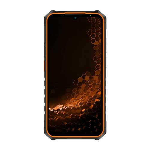 Hammer Iron V ohne Vertrag robust, wasserdicht, Dual-SIM, leistungsstarker 6320-mAh-Akku, Adroid 13, 64GB 50-Mpx-Kamera mit Nachtsicht-Sensor Orange von Hammer H