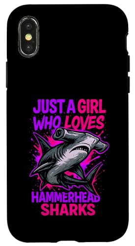 Girl Who Loves Hammerhead Shark Surf Shop Fun Damen Ocean Hülle für iPhone X/XS Girl Who Loves Hammerhead Shark Surf Shop Fun Damen Ocean Hülle für iPhone X/XS von Hammerhead Harmony - Surf's Up Shark Apparel