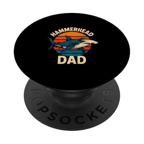 Hammerhead Dad Herren Ocean Surfs Up Retro Sunset Cool PopSockets Klebender PopGrip Hammerhead Dad Herren Ocean Surfs Up Retro Sunset Cool PopSockets Klebender PopGrip von Hammerhead Harmony - Surf's Up Shark Apparel