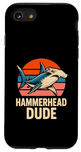 Hammerhead Dude Ocean Shark Vintage-Sonnenuntergang Hülle für iPhone SE (2020) / 7 / 8 von Hammerhead Harmony - Surf's Up Shark Apparel