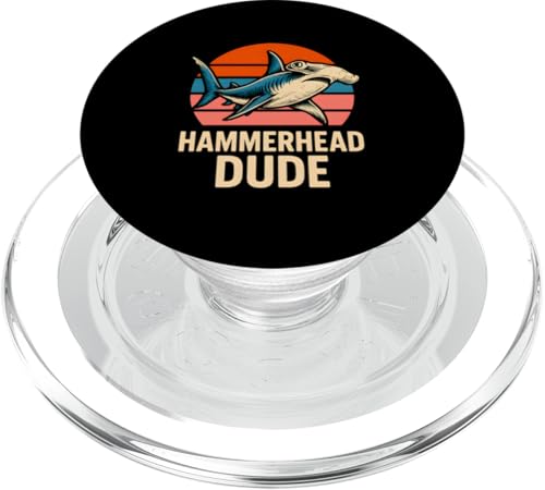 Hammerhead Dude Ocean Shark Vintage-Sonnenuntergang PopSockets PopGrip für MagSafe Hammerhead Dude Ocean Shark Vintage-Sonnenuntergang PopSockets PopGrip für MagSafe von Hammerhead Harmony - Surf's Up Shark Apparel
