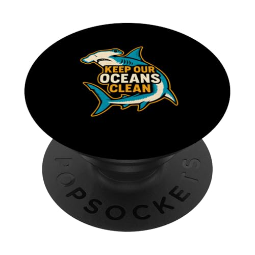 Hammerhead Keep Our Oceans Clean Vintage Herren Hai PopSockets Klebender PopGrip Hammerhead Keep Our Oceans Clean Vintage Herren Hai PopSockets Klebender PopGrip von Hammerhead Harmony - Surf's Up Shark Apparel