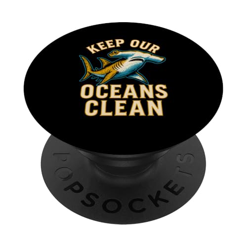 Hammerhead Keep Our Oceans Clean Vintage Herren Hai PopSockets Klebender PopGrip Hammerhead Keep Our Oceans Clean Vintage Herren Hai PopSockets Klebender PopGrip von Hammerhead Harmony - Surf's Up Shark Apparel