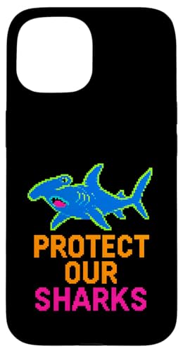 Hammerhead Shark 8-Bit Protect Our Sharks Ocean Surf Hülle für iPhone 15 Hammerhead Shark 8-Bit Protect Our Sharks Ocean Surf Hülle für iPhone 15 von Hammerhead Harmony - Surf's Up Shark Apparel