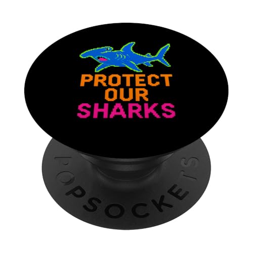 Hammerhead Shark 8-Bit Protect Our Sharks Ocean Surf PopSockets Klebender PopGrip Hammerhead Shark 8-Bit Protect Our Sharks Ocean Surf PopSockets Klebender PopGrip von Hammerhead Harmony - Surf's Up Shark Apparel