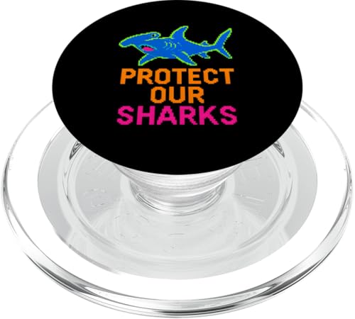 Hammerhead Shark 8-Bit Protect Our Sharks Ocean Surf PopSockets PopGrip für MagSafe Hammerhead Shark 8-Bit Protect Our Sharks Ocean Surf PopSockets PopGrip für MagSafe von Hammerhead Harmony - Surf's Up Shark Apparel