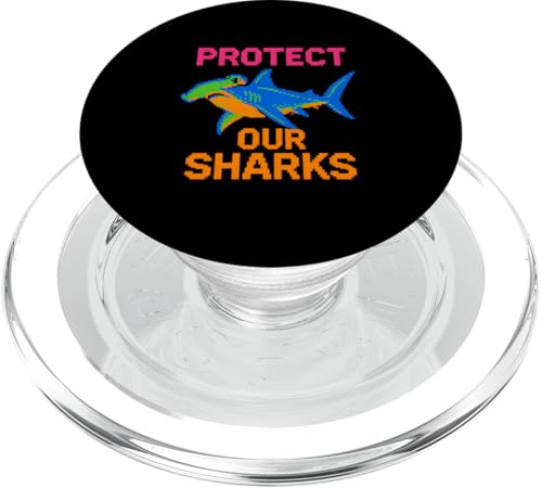 Hammerhead Shark 8-Bit Protect Our Sharks Ocean Surf PopSockets PopGrip für MagSafe Hammerhead Shark 8-Bit Protect Our Sharks Ocean Surf PopSockets PopGrip für MagSafe von Hammerhead Harmony - Surf's Up Shark Apparel