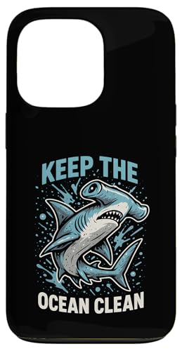 Hammerhead Shark Keep Ocean Clean Retro-Kinderstrand Hülle für iPhone 13 Pro Hammerhead Shark Keep Ocean Clean Retro-Kinderstrand Hülle für iPhone 13 Pro von Hammerhead Harmony - Surf's Up Shark Apparel
