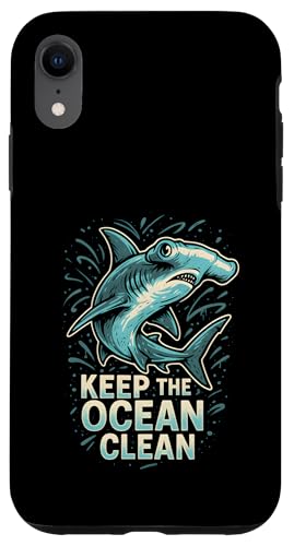 Hammerhead Shark Keep Ocean Clean Retro-Kinderstrand Hülle für iPhone XR Hammerhead Shark Keep Ocean Clean Retro-Kinderstrand Hülle für iPhone XR von Hammerhead Harmony - Surf's Up Shark Apparel