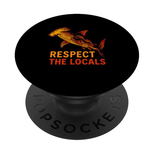 Hammerhead Shark Respektiere den lokalen Meereshai PopSockets Klebender PopGrip Hammerhead Shark Respektiere den lokalen Meereshai PopSockets Klebender PopGrip von Hammerhead Harmony - Surf's Up Shark Apparel