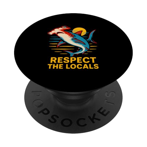 Hammerhead Shark Respektiert die Einheimischen: Vintage Ocean PopSockets Klebender PopGrip Hammerhead Shark Respektiert die Einheimischen: Vintage Ocean PopSockets Klebender PopGrip von Hammerhead Harmony - Surf's Up Shark Apparel