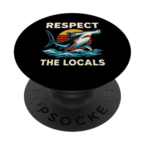 Hammerhead Shark Respektiert die Einheimischen: Vintage Ocean PopSockets Klebender PopGrip Hammerhead Shark Respektiert die Einheimischen: Vintage Ocean PopSockets Klebender PopGrip von Hammerhead Harmony - Surf's Up Shark Apparel