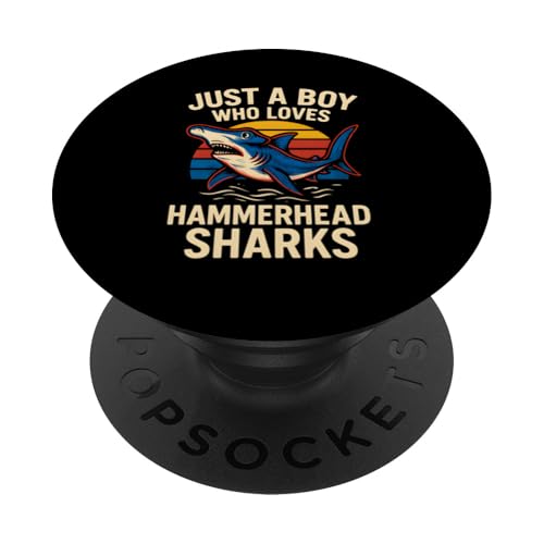 Junge, der Hammerhaie liebt, Shark, Meer, Spaß für Kinder PopSockets Klebender PopGrip Junge, der Hammerhaie liebt, Shark, Meer, Spaß für Kinder PopSockets Klebender PopGrip von Hammerhead Harmony - Surf's Up Shark Apparel