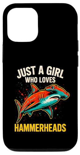 Mädchen, das Hammerheads liebt, Vintage-Mädchen, Shark Hülle für iPhone 12/12 Pro Mädchen, das Hammerheads liebt, Vintage-Mädchen, Shark Hülle für iPhone 12/12 Pro von Hammerhead Harmony - Surf's Up Shark Apparel