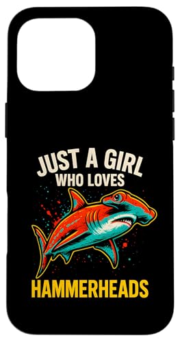 Mädchen, das Hammerheads liebt, Vintage-Mädchen, Shark Hülle für iPhone 16 Pro Max Mädchen, das Hammerheads liebt, Vintage-Mädchen, Shark Hülle für iPhone 16 Pro Max von Hammerhead Harmony - Surf's Up Shark Apparel