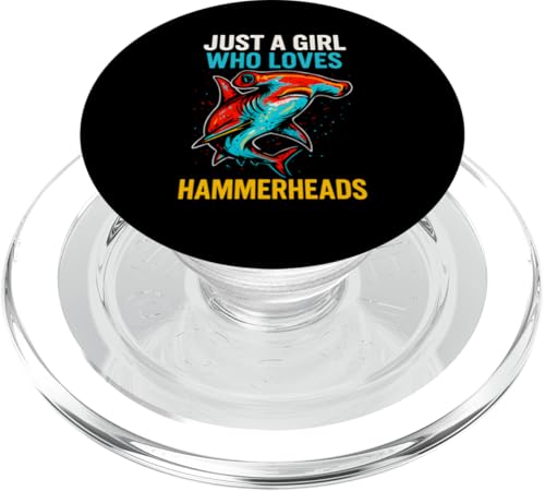 Mädchen, das Hammerheads liebt, Vintage-Mädchen, Shark PopSockets PopGrip für MagSafe von Hammerhead Harmony - Surf's Up Shark Apparel