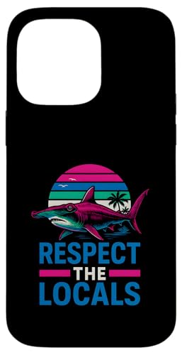 Respect the Locals Hammerhead Shark Vintage Herren Surf. Hülle für iPhone 14 Pro Max Respect the Locals Hammerhead Shark Vintage Herren Surf. Hülle für iPhone 14 Pro Max von Hammerhead Harmony - Surf's Up Shark Apparel