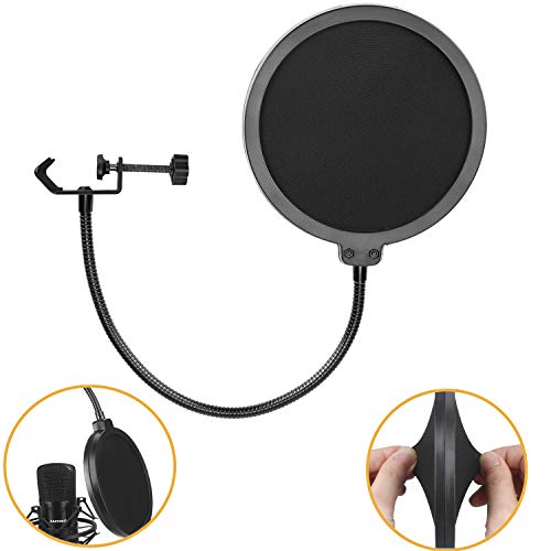 Mikrofon Pop Filter Mask Shield Shield Für Mikrofon, Hamosky Dual Layered Wind Pop Screen mit flexiblem 360 ° Schwanenhals Clip Stabilisierungsarm Mikrofon Pop Filter Mask Shield Shield Für Mikrofon, Hamosky Dual Layered Wind Pop Screen mit flexiblem 360 ° Schwanenhals Clip Stabilisierungsarm von Hamosky
